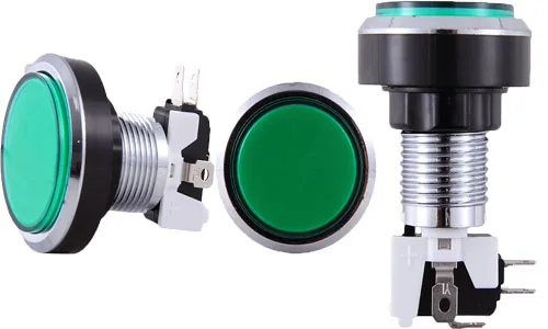 20 штук Посеребренная 46 мм с подсветкой Круглый Кнопка хром кнопки с Zippy микровыключателя для аркадная игра машина Запчасти