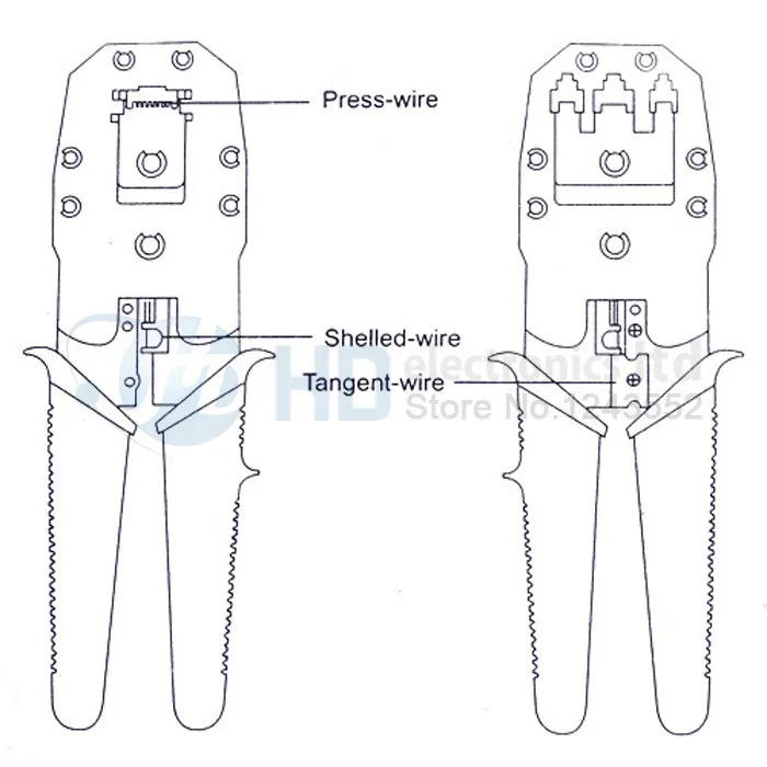 Горячая Портативный RJ45 RJ11 RJ12 жильный кабель Обжимные Щипцы Резка зачистки ПК сети Ручные плоскогубцы и кабельный тестер