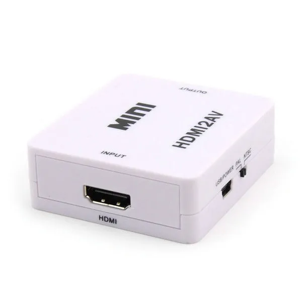 10 шт./лот Мини HD видео конвертер HDMI К AV/CVBS L/R видеоадаптер HDMI для CVBS + аудио Поддержка NTSC и PAL Выход
