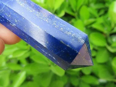 69 г синий LAPIS LAZULI 12-сторонние кристалл кварца палочка Фогеля точка