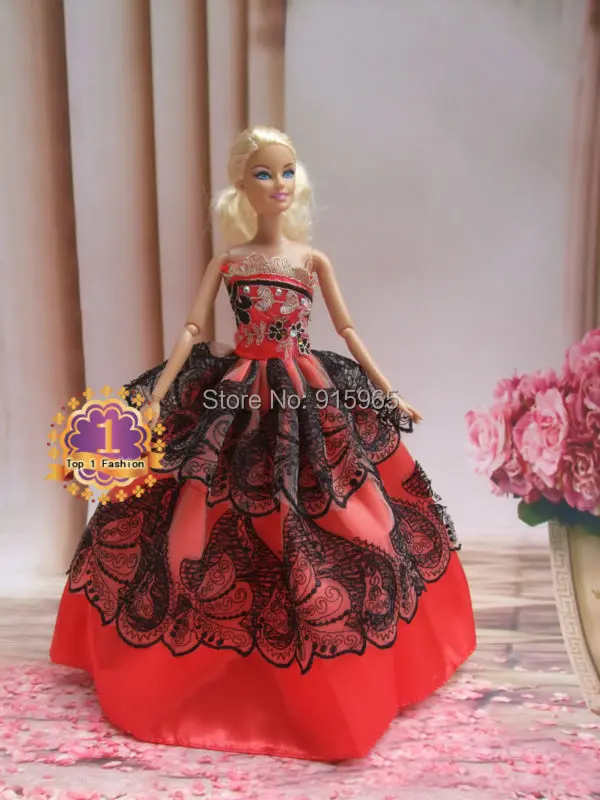 100 шт./лот BJD 1/6 принцессы Кукольное платье для куклы Барби