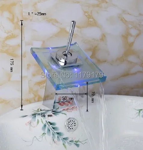LED бассейна LED 3 вида цветов кран сидя кран, медь хром отделки кран sq23