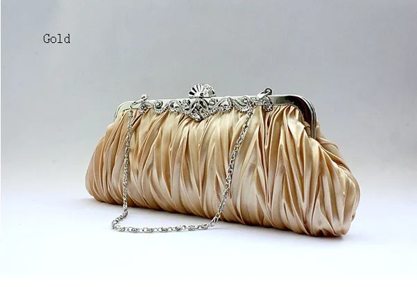 Золотая китайская женская сатиновая сумка клатч вечерние свадебные вечерние сумочки Сумочка для макияжа 7385-B