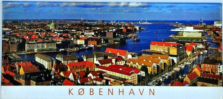 DANMARK KOBENHAVN городские здания пейзаж прямоугольник металлический холодильник Туризм Сувенир домашний декор холодильник магниты настенные Стикеры