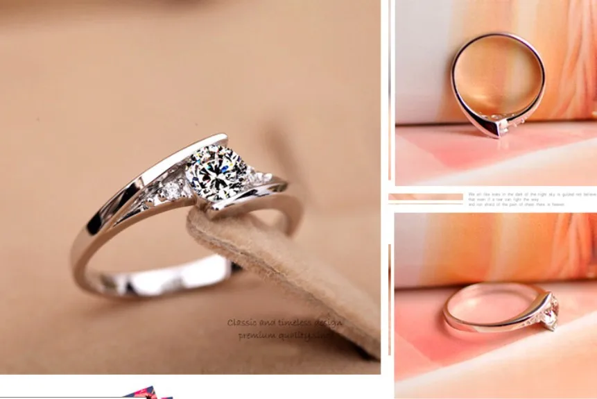 Almei 49% кольцо женские Ювелирные помолвочные кольца с белым камнем для влюбленных Бижутерия серебро золотая роза КОЛЬЦА подарок любовь хрусталя шармы перстни когти дешево оптом бижутерия ювелирные изделия J045