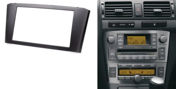 Двойной Din стерео панель для Toyota Avensis 2002-2008 фасции Радио DVD Dash установка монтажный комплект отделка Лицевая панель Facia