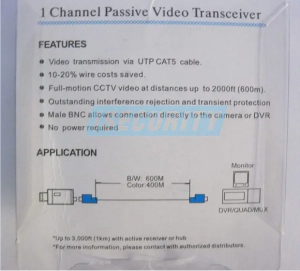 Витой Видео балун пассивные трансиверы системы видеонаблюдения DVR камера BNC Cat5 CCTV UTP Видео балун до 3000 футов диапазон