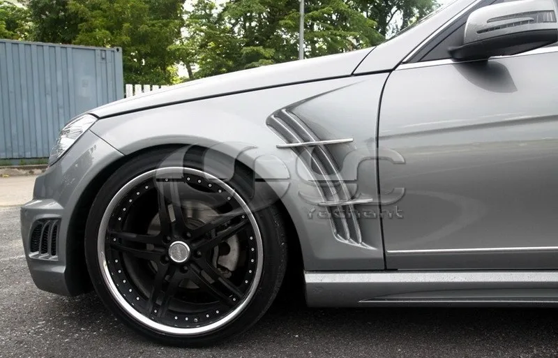 Карбоновое волокно WA стиль переднее крыло подходит для 2008-2010 Mercedes Benz W204 c-класс