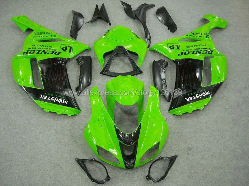 Инъекций+ Бесплатные пользовательские обтекателя kit для KAWASAKI NINJA ZX 6R 636 07 08 ZX-6R 07-08 ZX6R 2007 2008 ZX 6R 07 08 Обтекатели 769yvv
