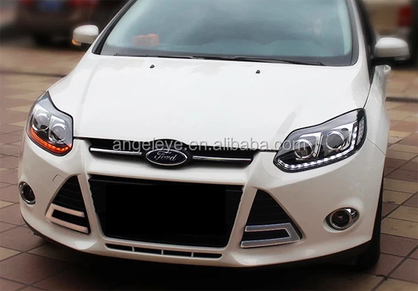 2012- лет для FORD Focus 3 Двухцветная светодиодная лента головной светильник s головной светильник передний светильник с линзой проектора LD V3