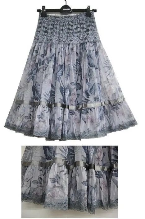 Makuluya2019, лучшие кружевные юбки, грация, модная женская юбка, большой размер, с принтом, кружевная богемная средняя юбка, красивая женская юбка L6