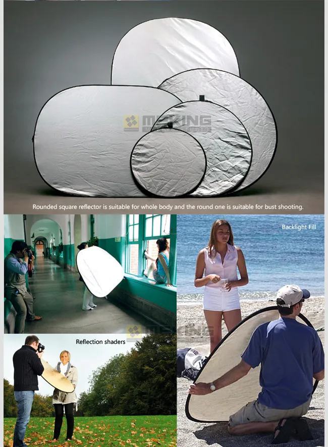 Different sizes and their uses of 5 in 1 Reflector