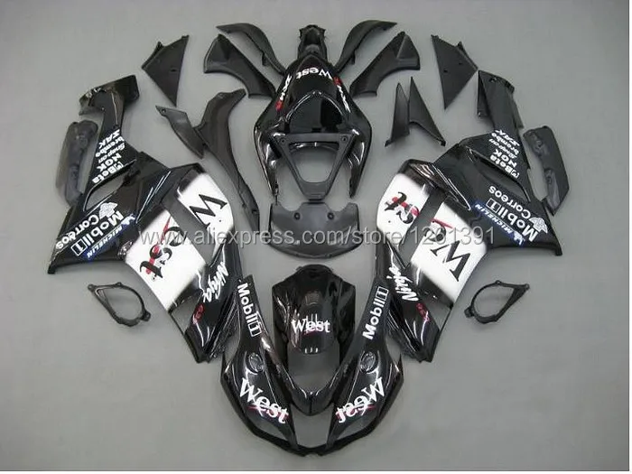 Инъекции WEST обтекатель комплект для ниндзя ZX 6R 636 07 08 ZX-6R 07-08 ZX6R 2007 2008 ZX 6R 07 08 Обтекатели для кузова