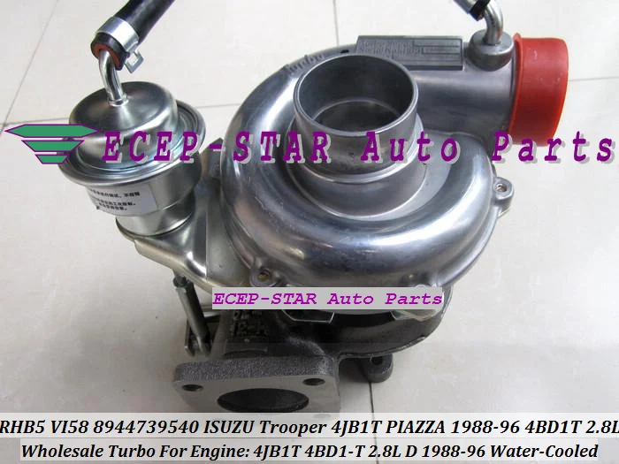RHB5 VI58 8944739540 Water-Cooled TURBO Turbocharger Fit For ISUZU Trooper 4JB1T PIAZZA 1988-1996 4BD1-T 2.8L D With Gaskets (2)