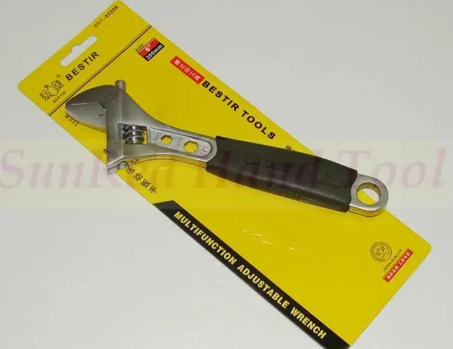 BESTIR taiwan CRV стальная нескользящая резиновая ручка " многофункциональные регулируемые гаечные ключи № 55206