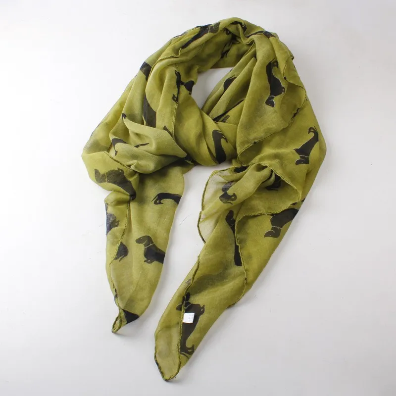 Новые модные милые шарфы с принтом собаки для женщин/дам подарки