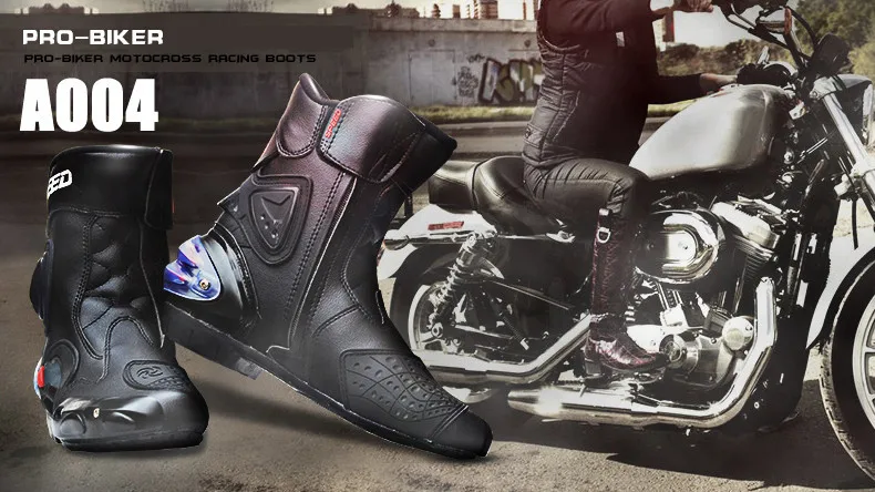 Pro мотоботы мотоциклетные спортивные короткие из микрофибры кожа Probiker гонок ботильоны для верховой езды мотокросса нескользящая обувь