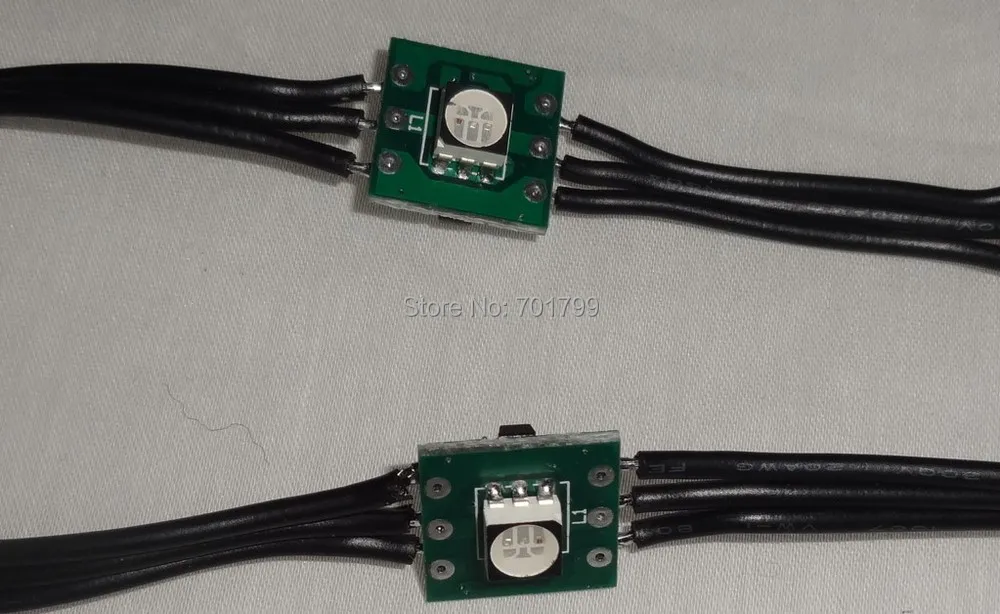 Черный DC12V WS2811 LED 5050 SMD Pixel узел; 100 шт. строка; черные провода; 5 см провода интервал