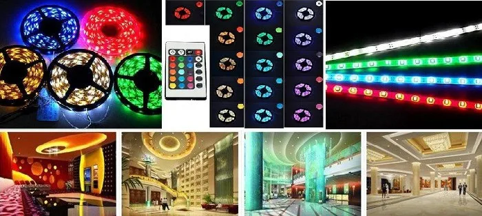 5050 RGB светодиодные полосы не водонепроницаемый 5 м 300 LED лента Luminaria Лус 12 В автомобиля домой лента + 24 ключевым RGB контроллер Бесплатная