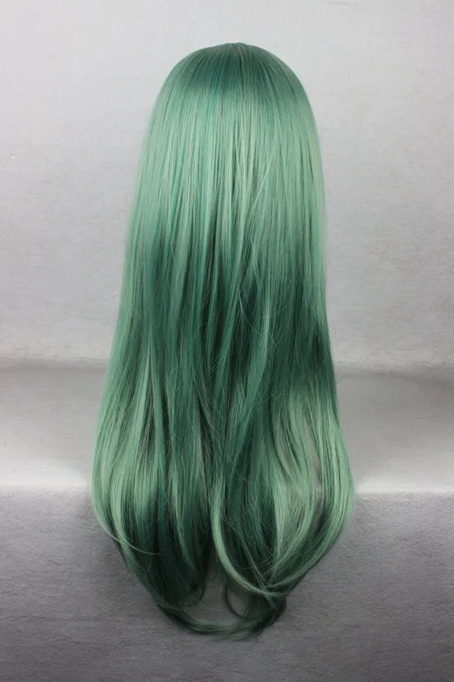 MCOSER 68 см синтетический длинный прямой волос темно-зеленый цвет высокотемпературный волоконный парик WIG-555D