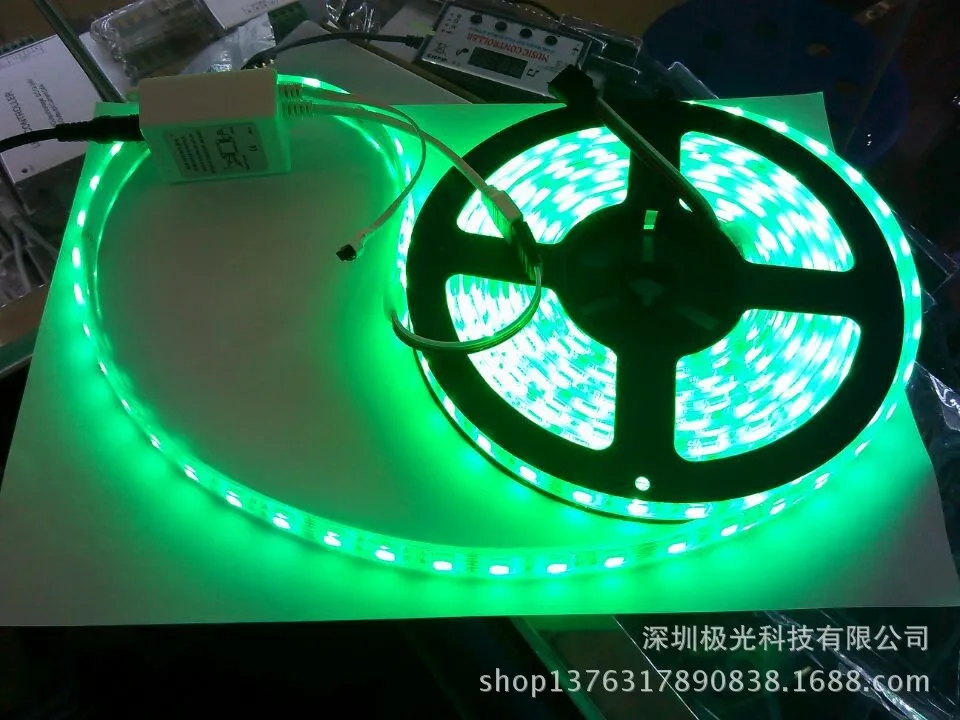 Бесплатная Доставка 5 м/лот 60 LED/M 5050 Вт/rgb светодиодные полосы, 5 м/60 Вт, люменов IP65 + 44 клавиша управления и Adpater (контроль за бесплатно)