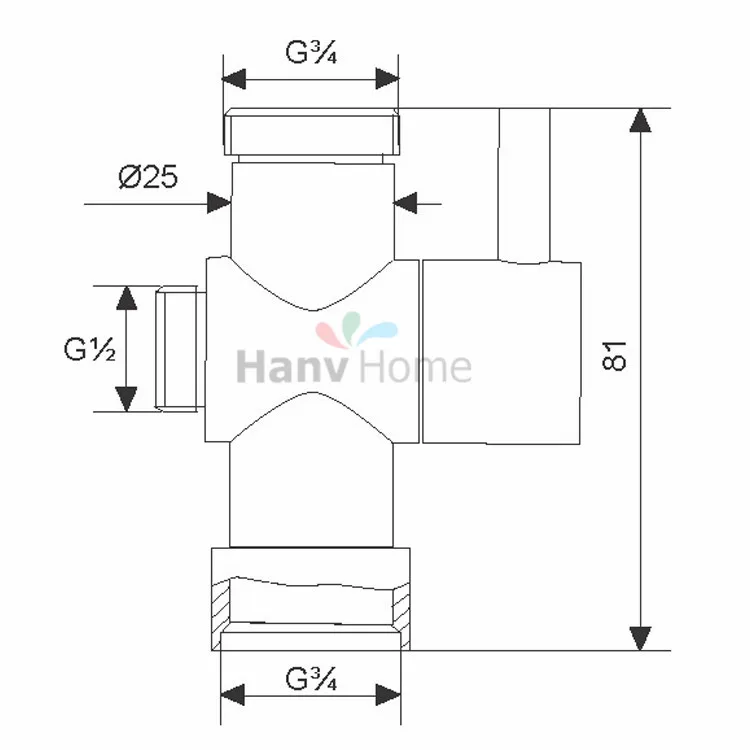 G3/4 ''& G1/2'' медь хром туалет Brathroom душ водоотделитель переключающий клапан сердечник Т-адаптер для биде распылитель струи