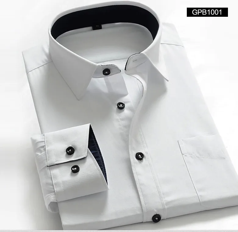 CARFANTE Мужская рубашка, тонкая Однотонная рубашка с длинным рукавом, белая camisas GPB1001 XXS XS s m l xl XXL 3XL