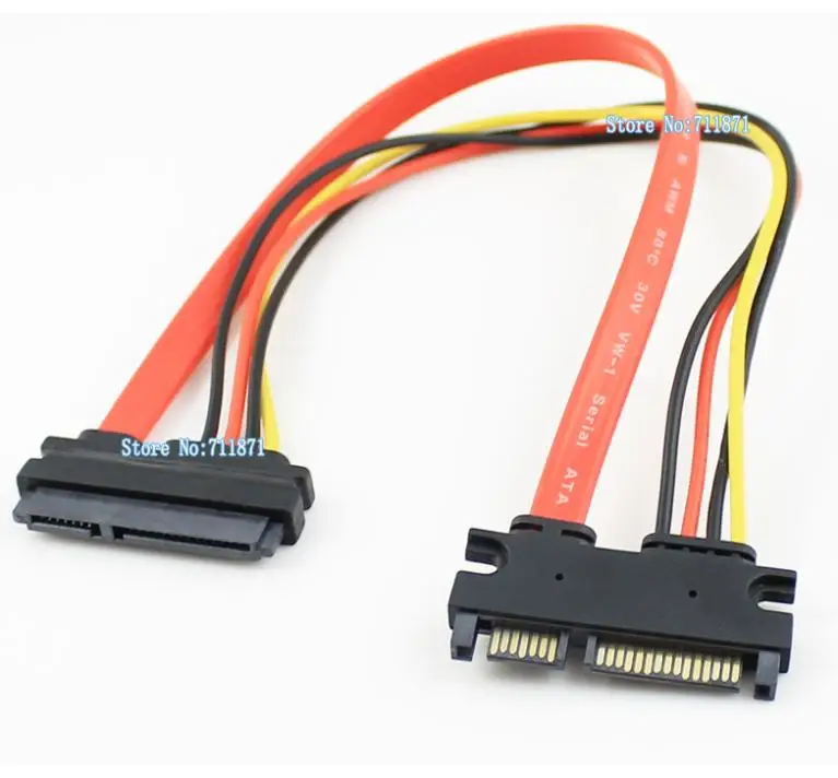Мужской и Женский 7+ 15 Pin Расширение SATA шнур 7 P передача данных 15 P питание SATA кабель 22Pin кабель SATA