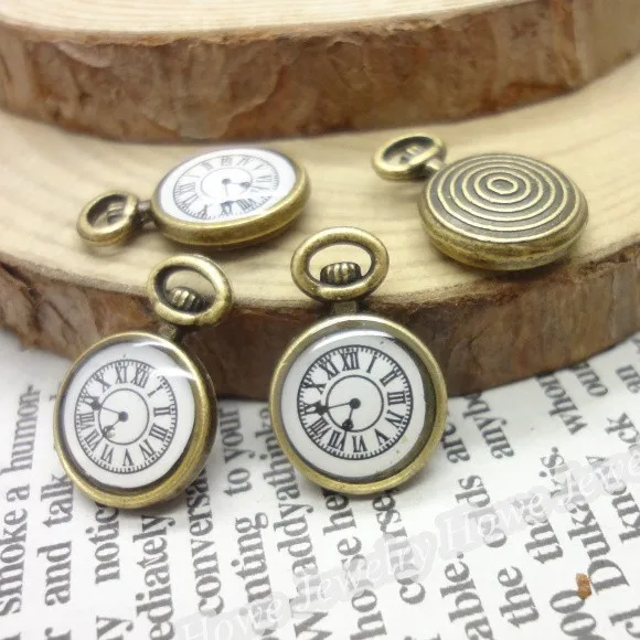30 шт. винтажные Подвески Часы Кулон Античная бронза подходят браслеты ожерелье DIY Металлические Ювелирные изделия