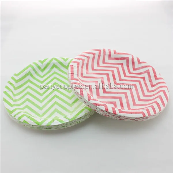 199C 376C Round Chevron Paper Plate