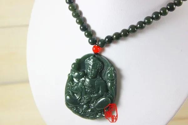 Xinjiang hetian jade pendant guan Yin Кулон пакет почта отправлено ожерелье мужской домашний экран