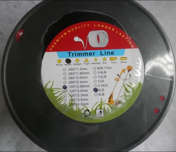 SQUARE x 2.65MM X 3LB TRIMMER LINE 1