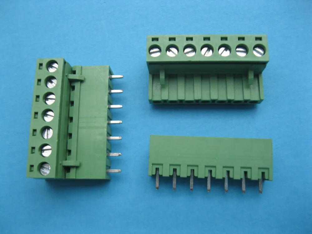 10 шт. 7-way/pin шаг 5,08 мм винтовой клеммный блок соединитель подключаемый тип зеленый 2EDCK-2EDCV-5.08