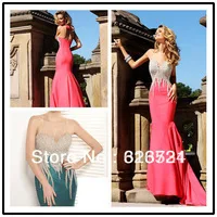Wholesale - 2013 Prom Dresses New Fashion Sexy Sweetheart Pink Evening Dresses With Beads And Sequins TE 92048