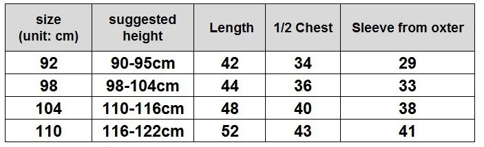 CL201400055 size chart