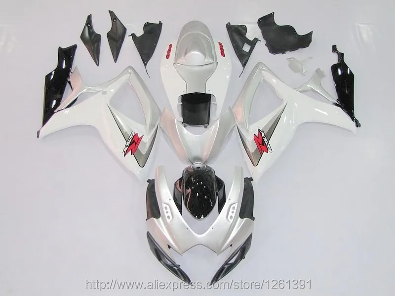 Инъекции серебро полный обтекатель для SUZUKI GSXR600 750 GSXR600 GSXR750 GSX-R600 750 K6 06 07 2006 2007 средства ухода за кожей комплект