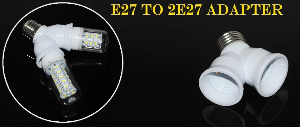 Foxanon бренд E27 до 2 E27 светильник Лампа адаптер конвертер 2E27 держатель лампы конвертер светодиодный CORN URE 1 шт./лот лампы адаптер