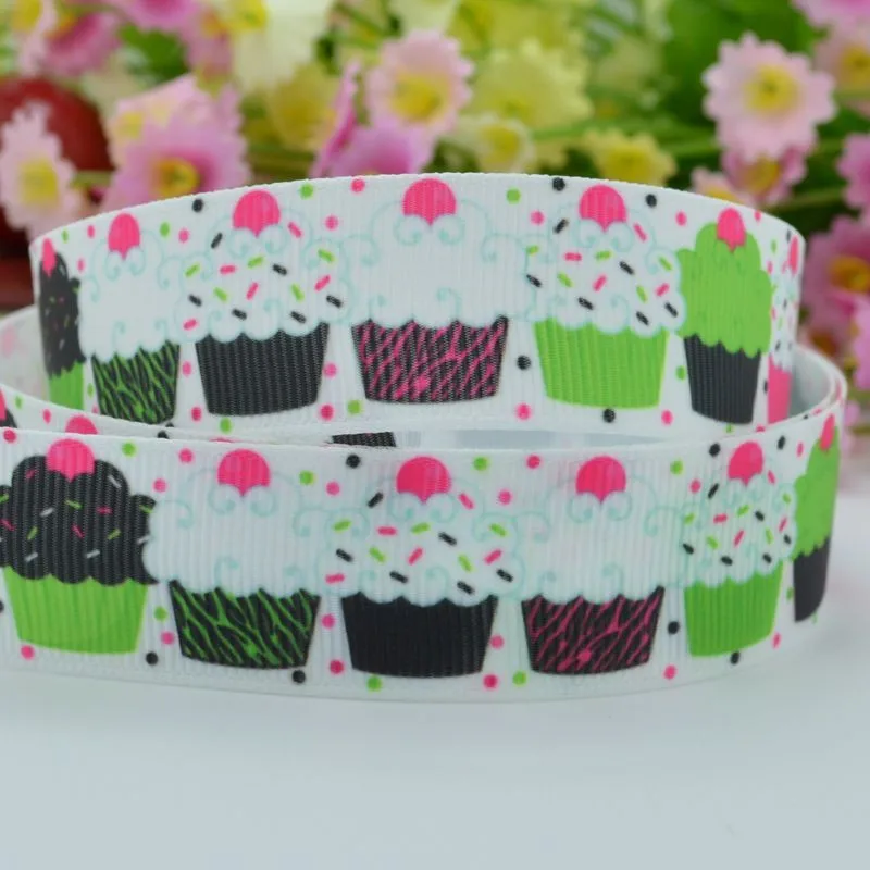 50Y duwes 7/" 22 мм кекс печатных Grosgrain ленты, hairbow DIY ручной одежды материалы оптом OEM