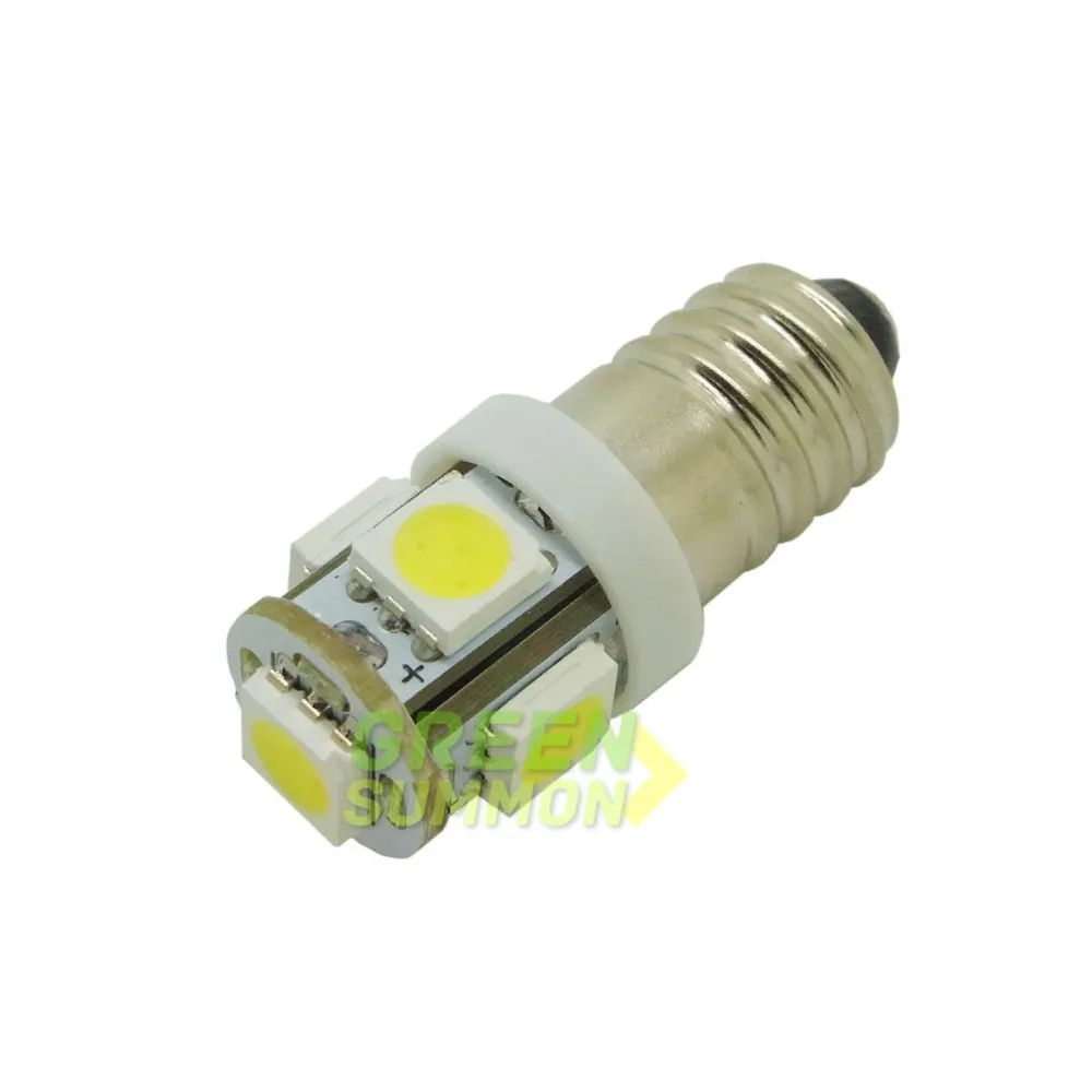 4 шт./лот E10 EY10 T3.25 5-SMD 5050 светодиодный теплый белый свет миниатюрная винтовая лампа для DIY Лионель AC/DC 12V