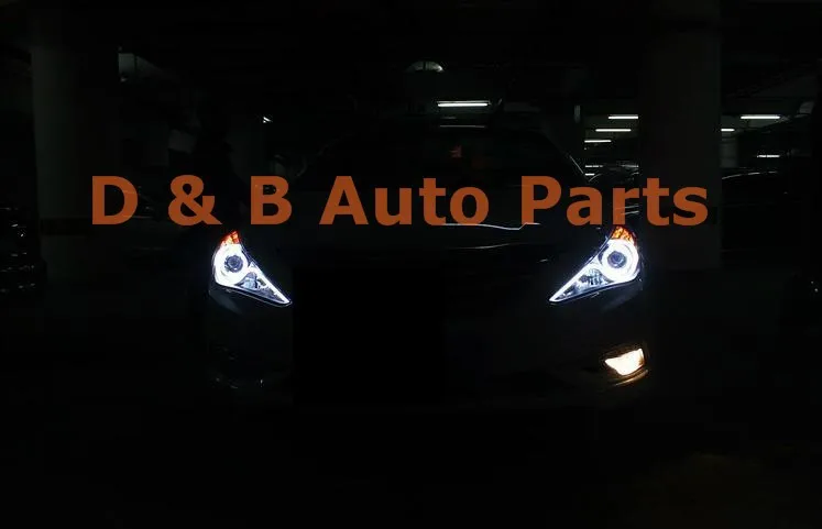 1 пара популярных светодиодных фар передние лампы с световой панелью для hyundai Sonata 2010'-up