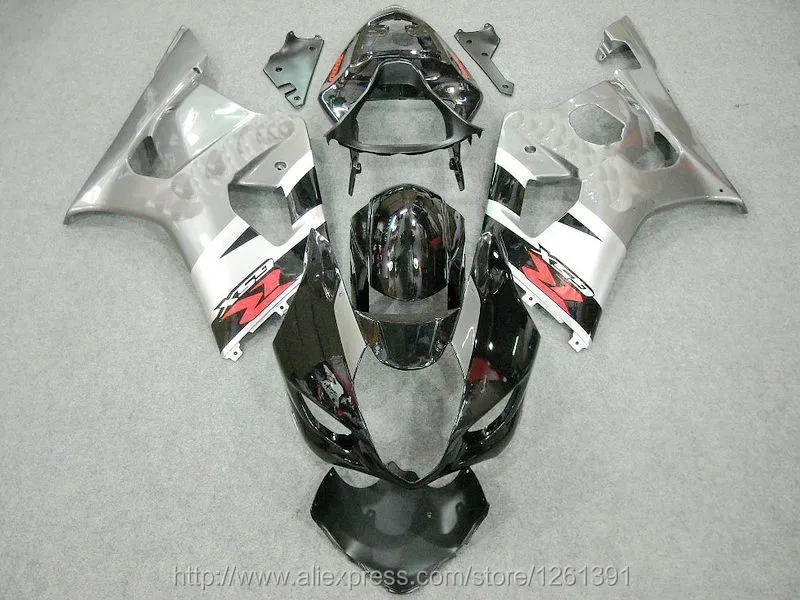 Инъекции черный/Серебряный обтекатель комплект для SUZUKI GSXR600 750 06 07 GSXR600 750 2006 2007 GSXR600 GSXR750 GSXR600 750 K6 06 07