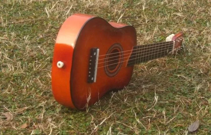 25 дюймов 6 струн bossewod Высокое качество Акустическая гитара начинающих практиковаться музыкальный инструмент игрушка для детей оранжевый