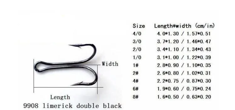 10 шт. 9908 Высокоуглеродистая сталь лимерик двойные рыболовные крючки маленькие мухобойные рыболовные крючки 1#2#4#6#8#1/0#2/0#3/0#4/0