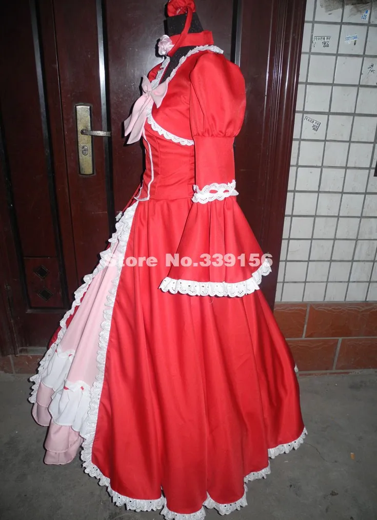Черный Дворецкий Ciel Phantomhive женское красное платье, красный Kuroshitsuji Elizabeth косплей костюм на Хэллоуин, любой размер на заказ