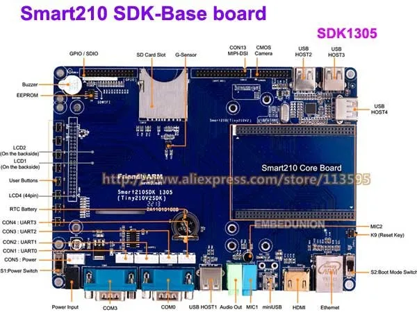 Совет по развитию FriendlyARM Smart210+ S702 7-дюймовый емкостный ЖК-дисплей 512 М Оперативная память+ 512 М флэш Cortex A8 Android Linux