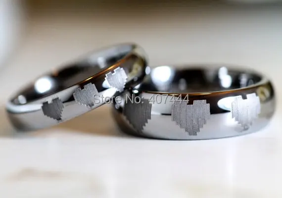 YGK JEWELRY Лидер продаж 4 мм/6 мм купол из игры «Легенда о Зельде 8-битный сердца мужские Вольфрам обручальное кольцо из карбида