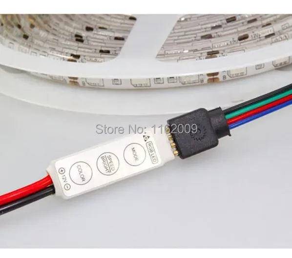 12 В мини 3 Ключи RGB Цвет LED контроллер Яркость диммер для LED 3528 5050 полосы света(с DC штекер