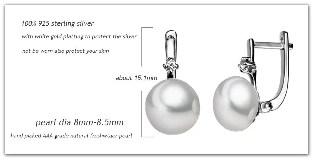 925 pure silver setting pearl pendant with chains smart christmas gift to girls