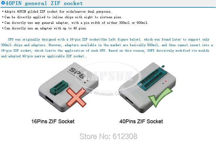 SOFI SP8-B высокоскоростной USB Профессиональный программатор флэш-память EEPROM ISP 40 контактов 93/24/25/BR90/SPI BIOS IC для более 6000 чипов