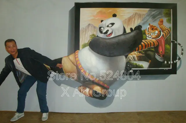 Minyak 3d Lukisan Tiga Dimensi Gambar Hidup Kung Fu Panda